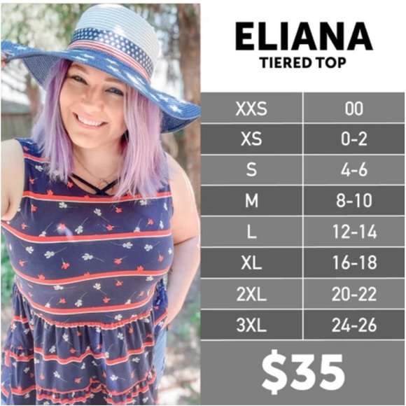 Lularoe Eliana Tiered top - Picture 4 of 5